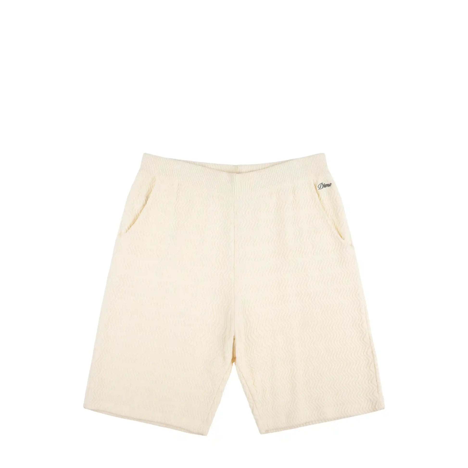 Dime Wave Cable Knit Shorts, cream - Tiki Room Skateboards - 1