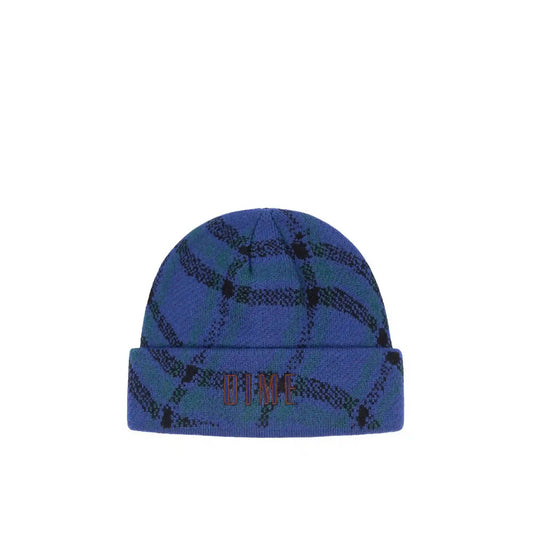 Dime Wavy Plaid Cuff Beanie, teal - Tiki Room Skateboards - 1