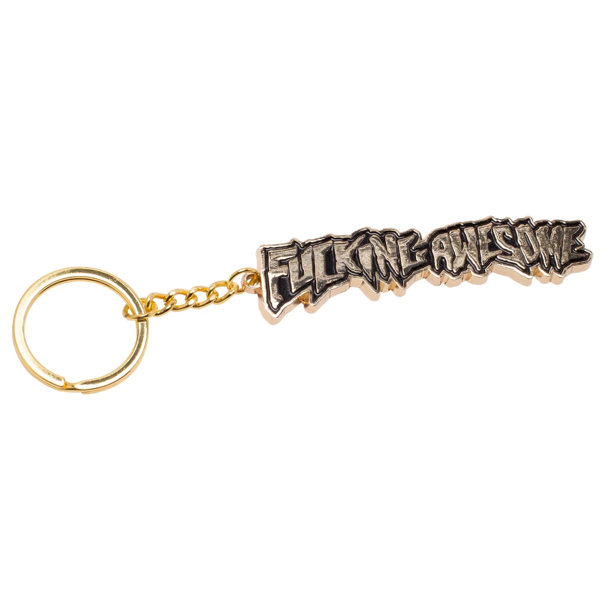 Fucking Awesome ピンバッジ Fucking Awesome FA Stamp Keychain, gold – Tiki Room Skateboards