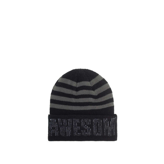 Fucking Awesome FA World Striped Cuff Beanie, black / grey - Tiki Room Skateboards - 1