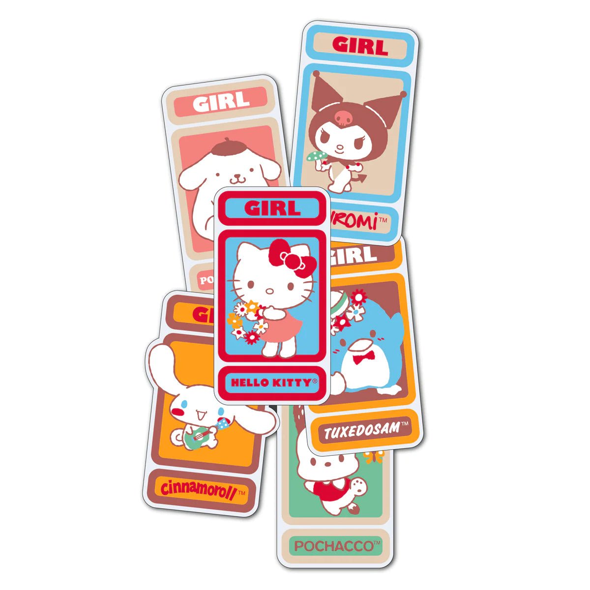 Girl Hello Kitty Sticker Pack (Set Of 6) - Tiki Room Skateboards - 1
