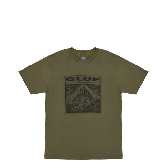 Glue A Place For You Tee, military green - Tiki Room Skateboards - 1