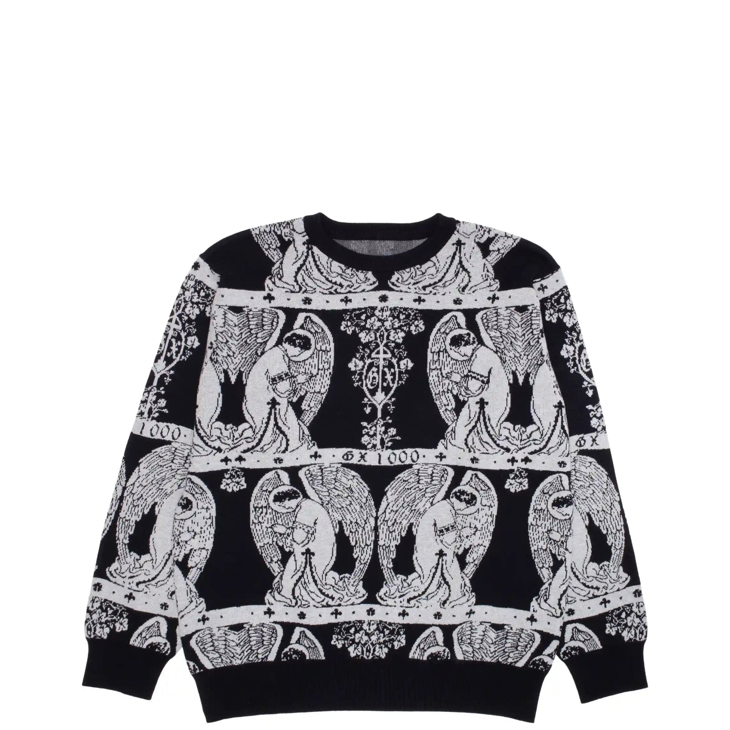 GX1000 Jacquard Crewneck, grey - Tiki Room Skateboards - 1