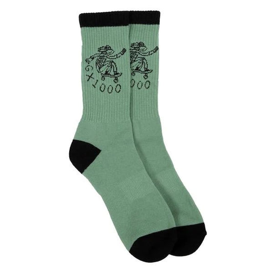 GX1000 Kowabunga Socks, Lincoln Green - Tiki Room Skateboards - 1