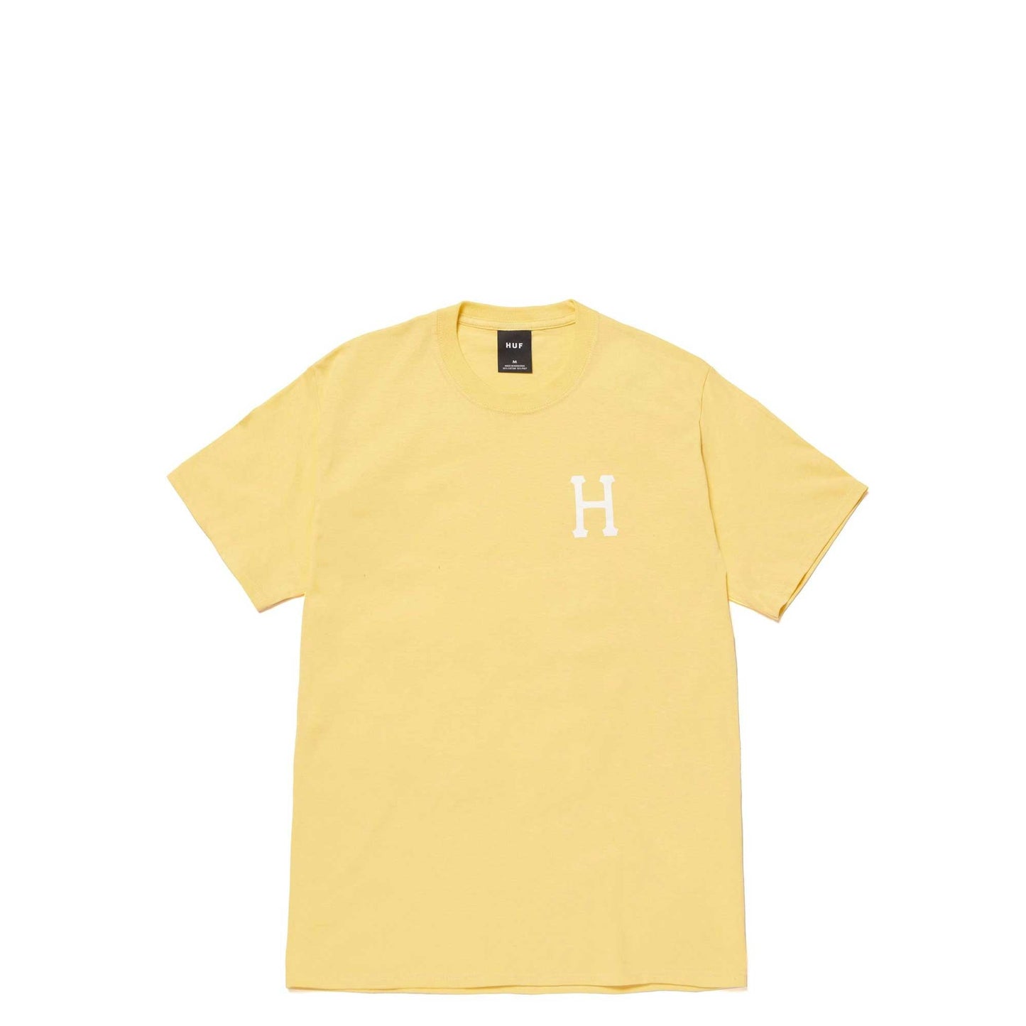 Huf Essentials Classic H Tee, washed yellow - Tiki Room Skateboards - 1