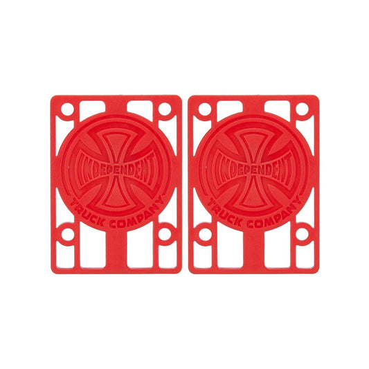 Independent 1/8 Inch Risers, red (set of 2) - Tiki Room Skateboards - 1