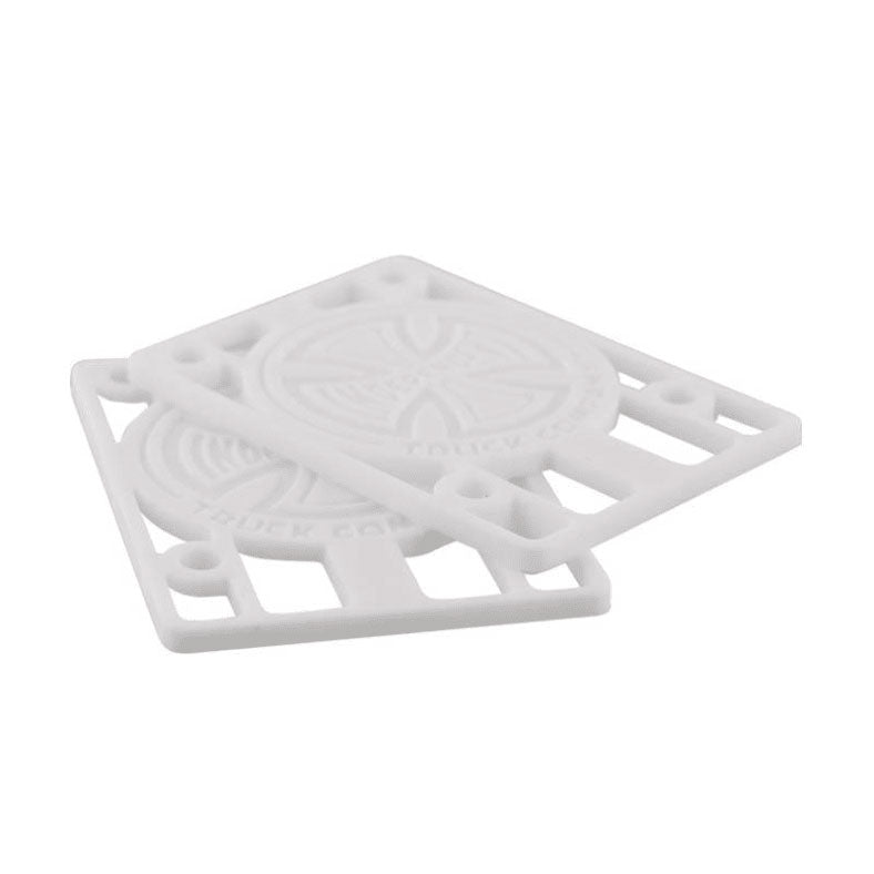 Independent 1/8 Inch Risers, white (set of 2) - Tiki Room Skateboards - 1