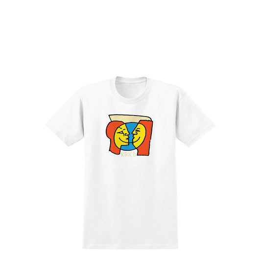 Krooked Krkd Moonsmile T-Shirt, white w/ multi color print - Tiki Room Skateboards - 1
