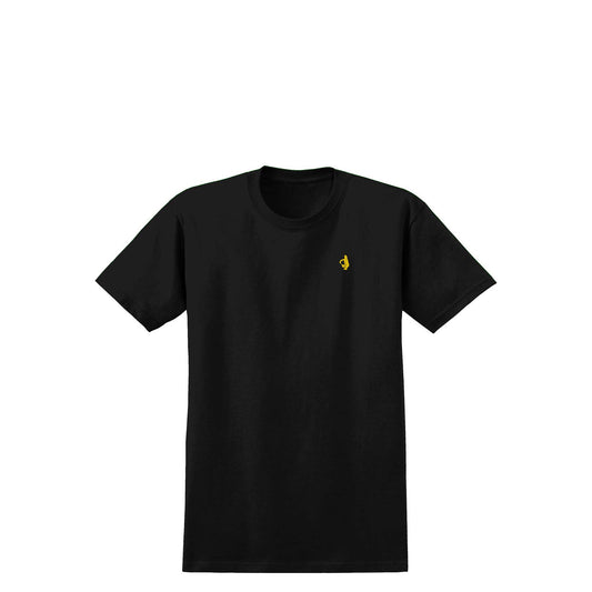 Krooked Shmoo Embroidered T-Shirt, black w yellow embroidery - Tiki Room Skateboards - 1
