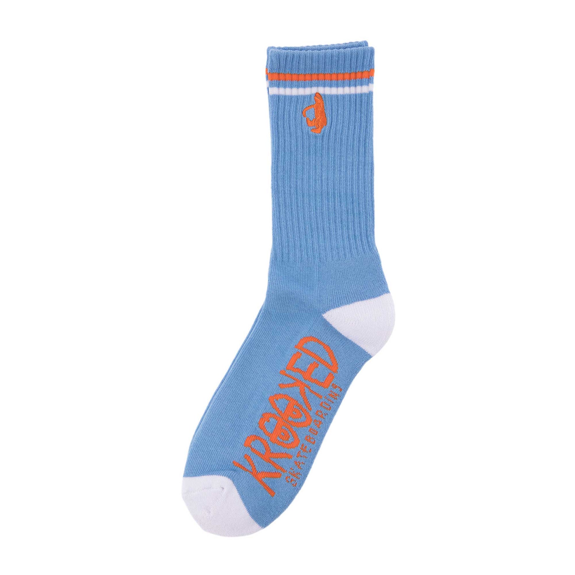 Krooked Shmoo Sock, blue/white/orange - Tiki Room Skateboards - 1