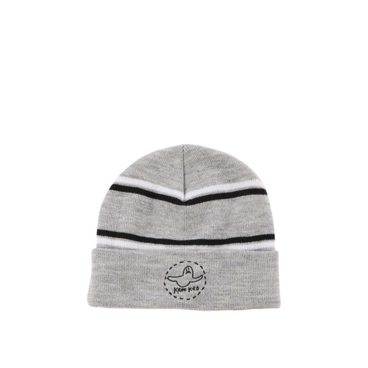 Krooked Trinity Cuff Beanie, heather grey/white/black - Tiki Room Skateboards - 1