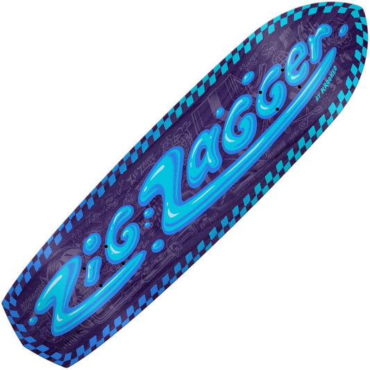 Krooked Zig Zagger DLX Guest Artist Deck (8.62”), blue - Tiki Room Skateboards - 1