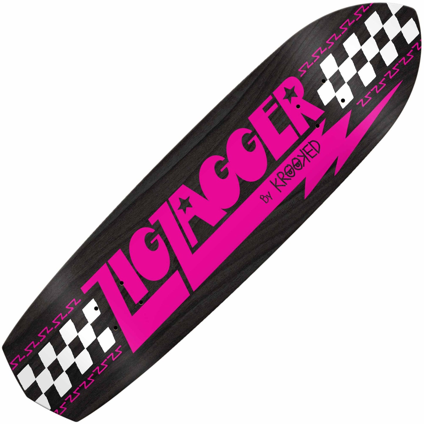 Krooked Zig Zagger OG Graphic Recolor Deck (8.625"), pink - Tiki Room Skateboards - 1