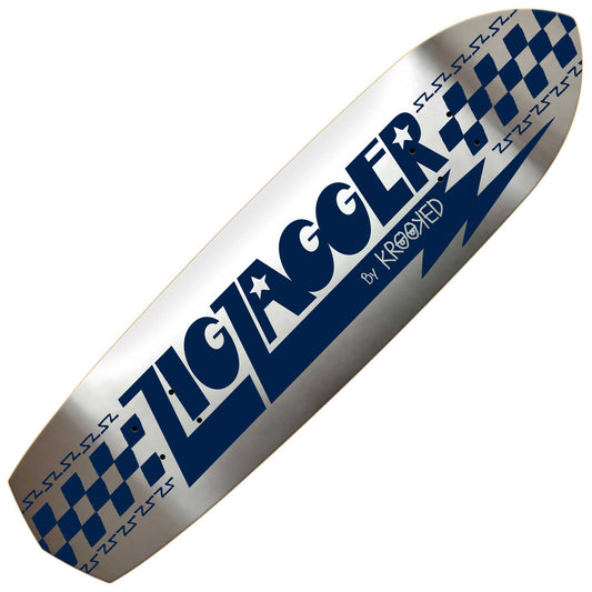Krooked Zig Zagger Silver Foil Deck (8.62"), silver - Tiki Room Skateboards - 1