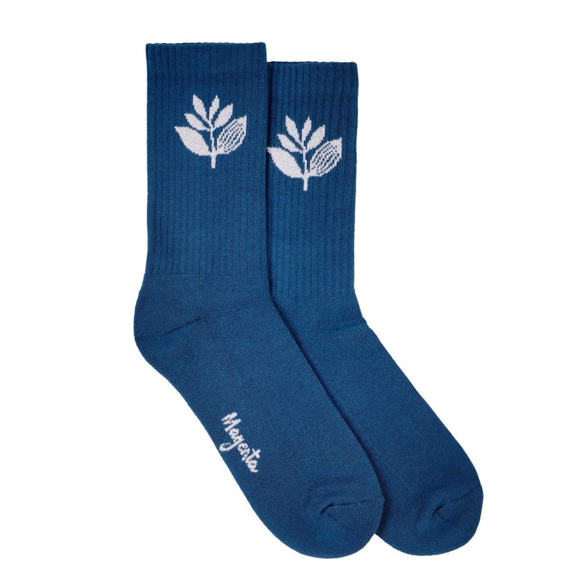 Magenta Plant Socks, petrol blue - Tiki Room Skateboards - 1