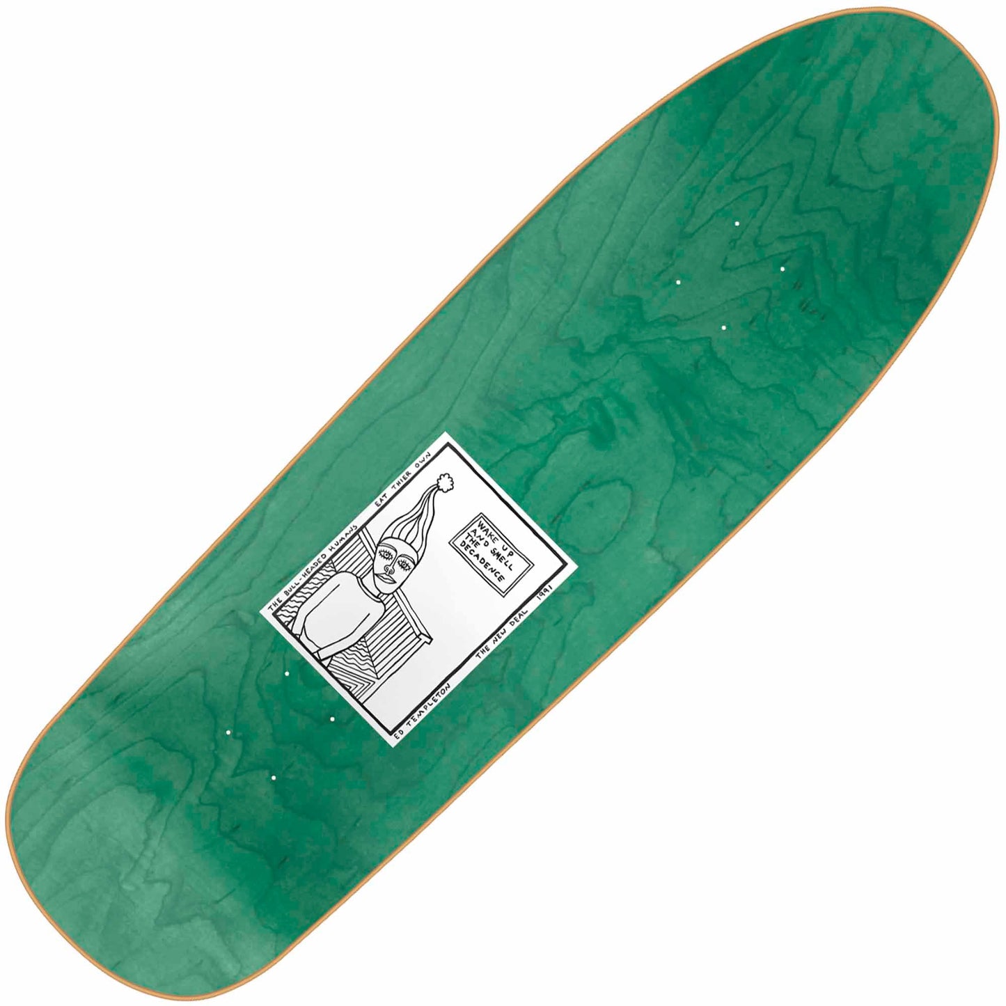 New Deal Templeton Bullman Reissue Deck, Green (9.35") - Tiki Room Skateboards - 2