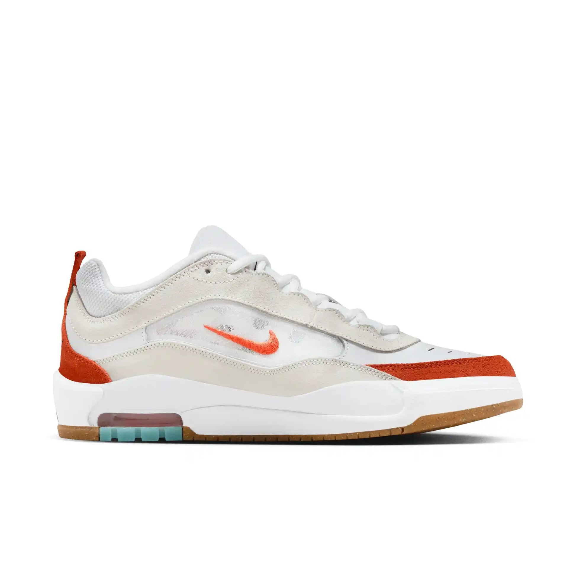 Nike SB Air Max Ishod, white/orange-summit white-black - Tiki Room Skateboards - 10