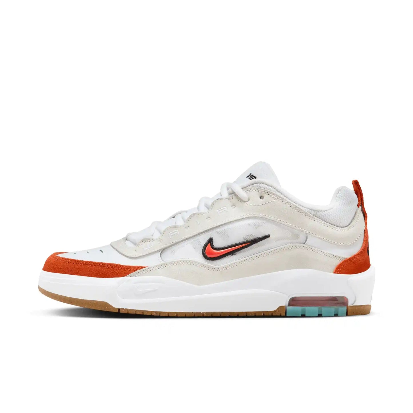 Nike SB Air Max Ishod, white/orange-summit white-black - Tiki Room Skateboards - 8