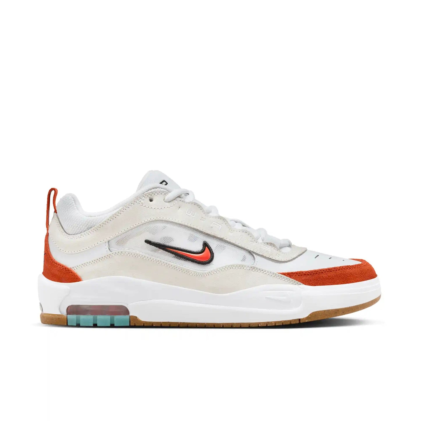 Nike SB Air Max Ishod, white/orange-summit white-black - Tiki Room Skateboards - 1