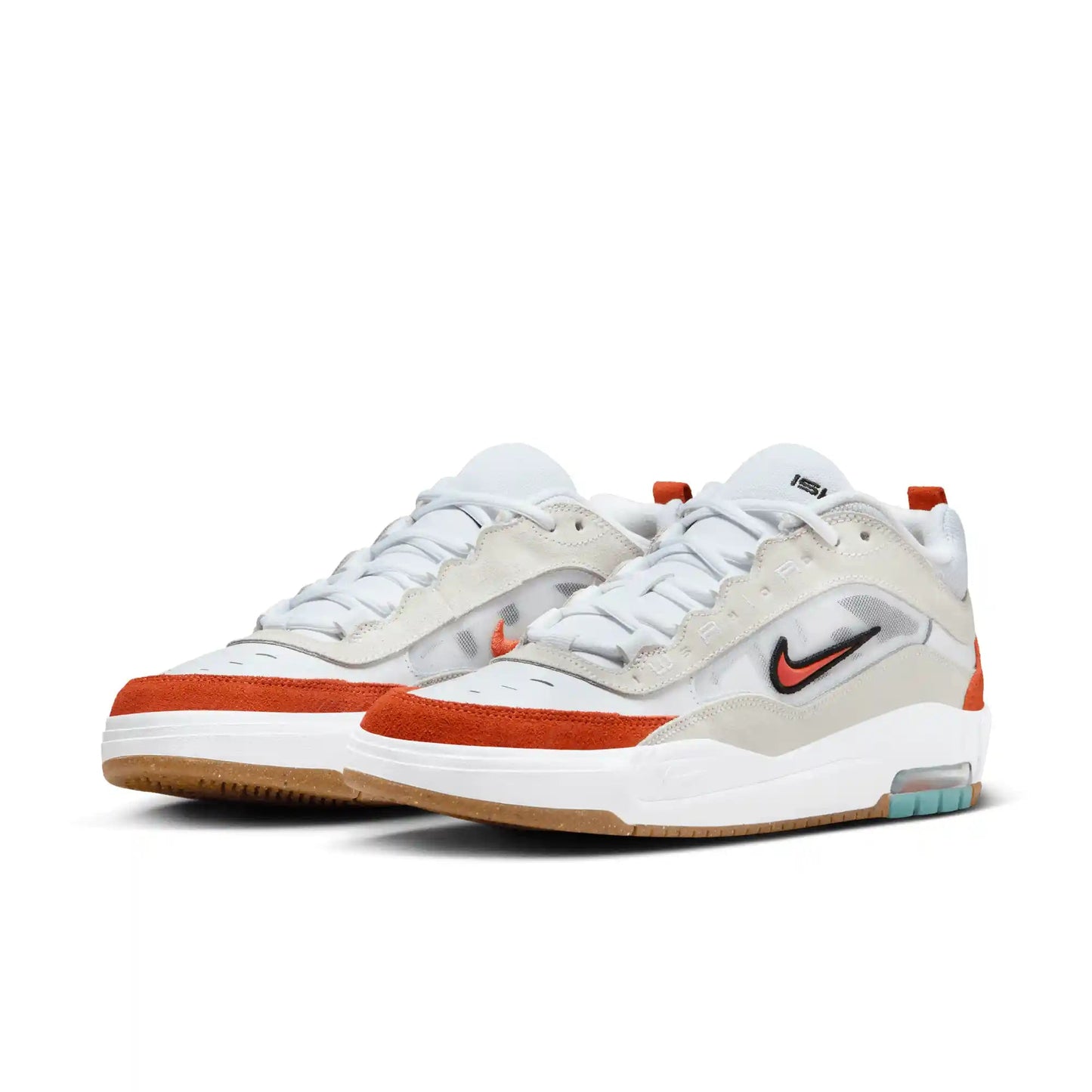 Nike SB Air Max Ishod, white/orange-summit white-black - Tiki Room Skateboards - 2