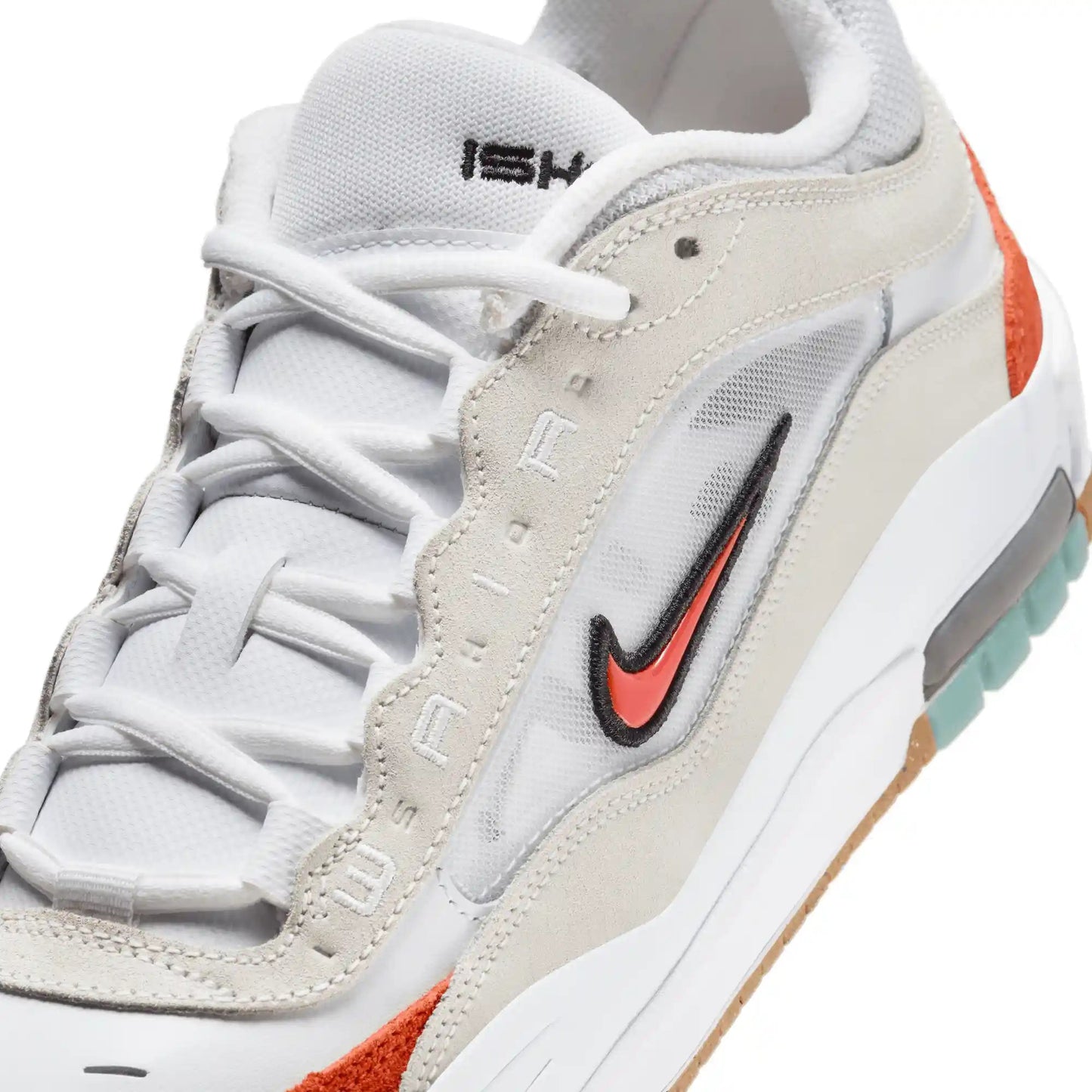 Nike SB Air Max Ishod, white/orange-summit white-black - Tiki Room Skateboards - 6