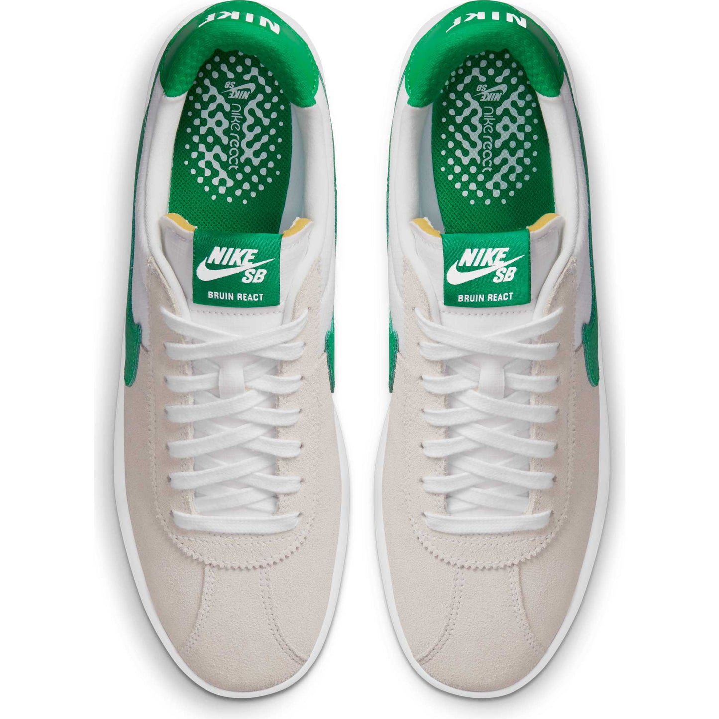 Nike SB Bruin React, white/lucky green-white-lucky green - Tiki Room Skateboards - 4
