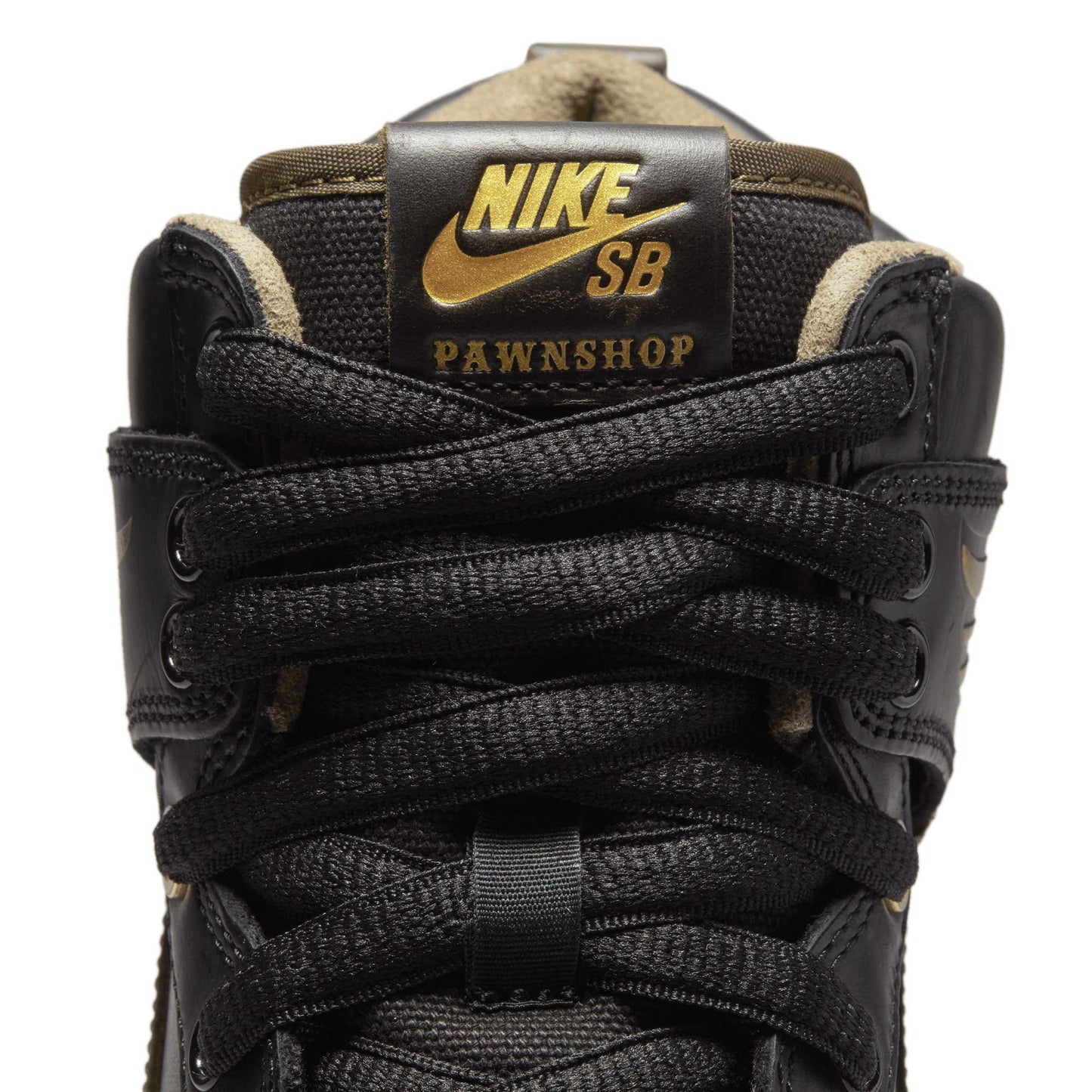 Nike SB Dunk High OG Pawnshop QS, black/black-metallic gold - Tiki Room Skateboards - 12