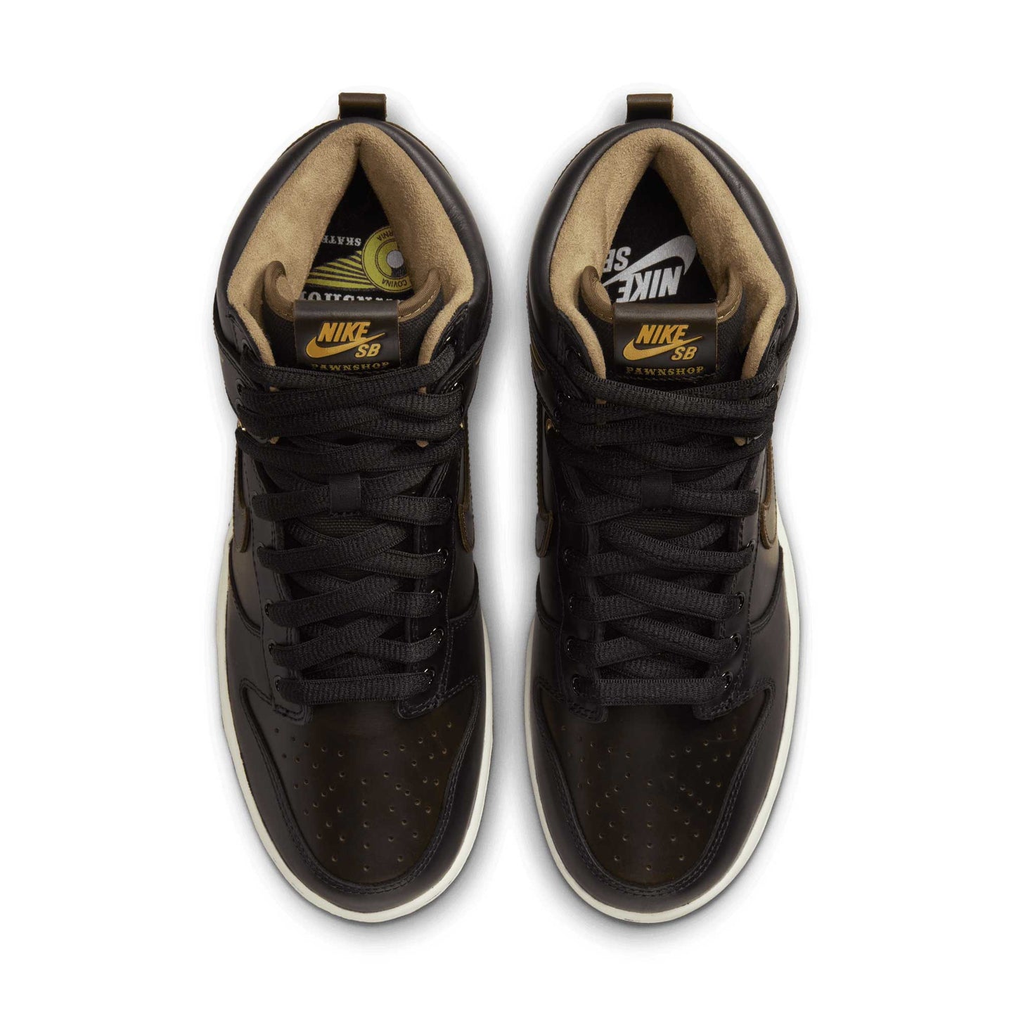Nike SB Dunk High OG Pawnshop QS, black/black-metallic gold - Tiki Room Skateboards - 3
