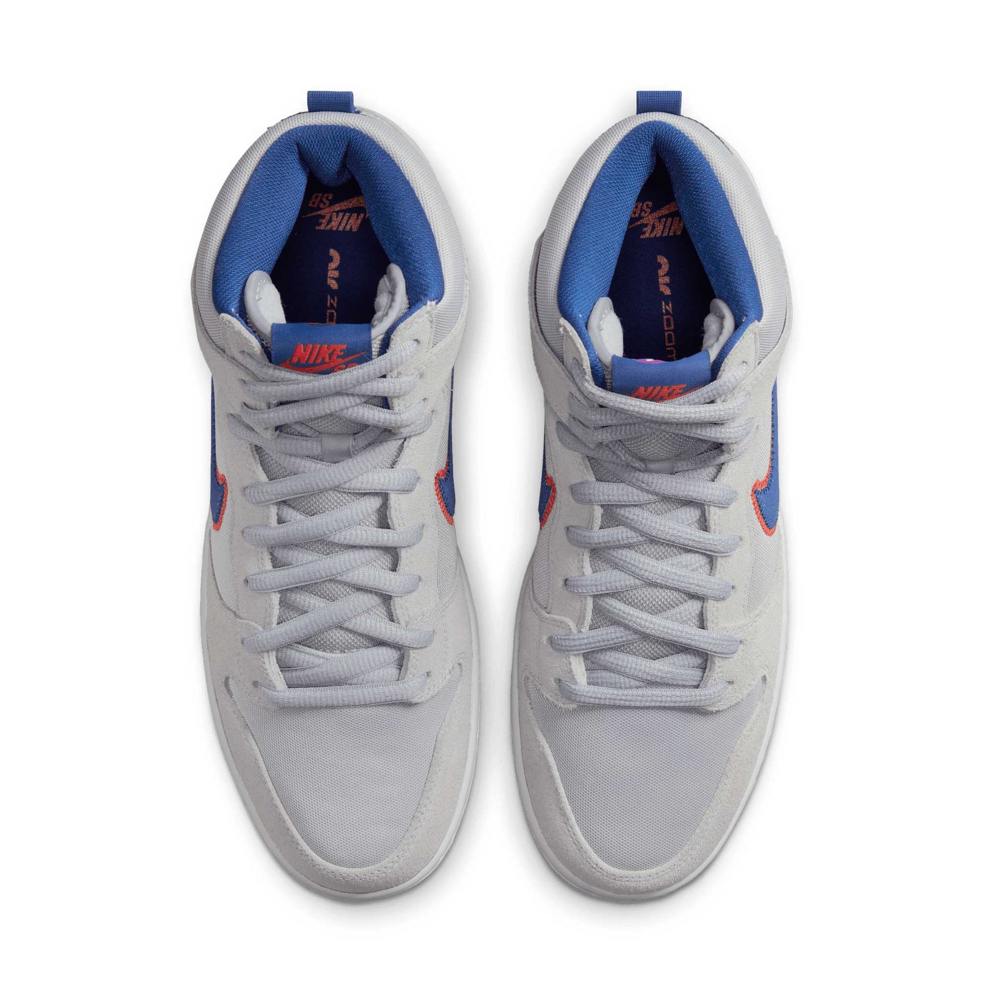 Nike SB Dunk High Premium, cloud grey/rush blue - team orange - white - Tiki Room Skateboards - 5