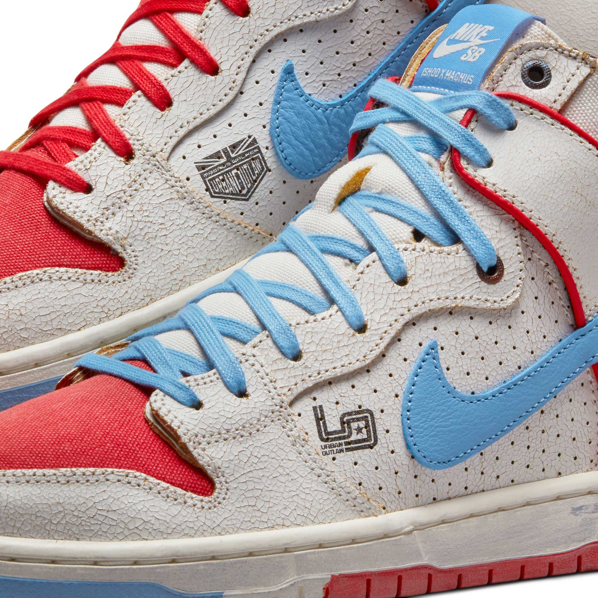 Nike SB Dunk High Pro Decon Magnus Walker, sail/blue beyond - track red - Tiki Room Skateboards - 9