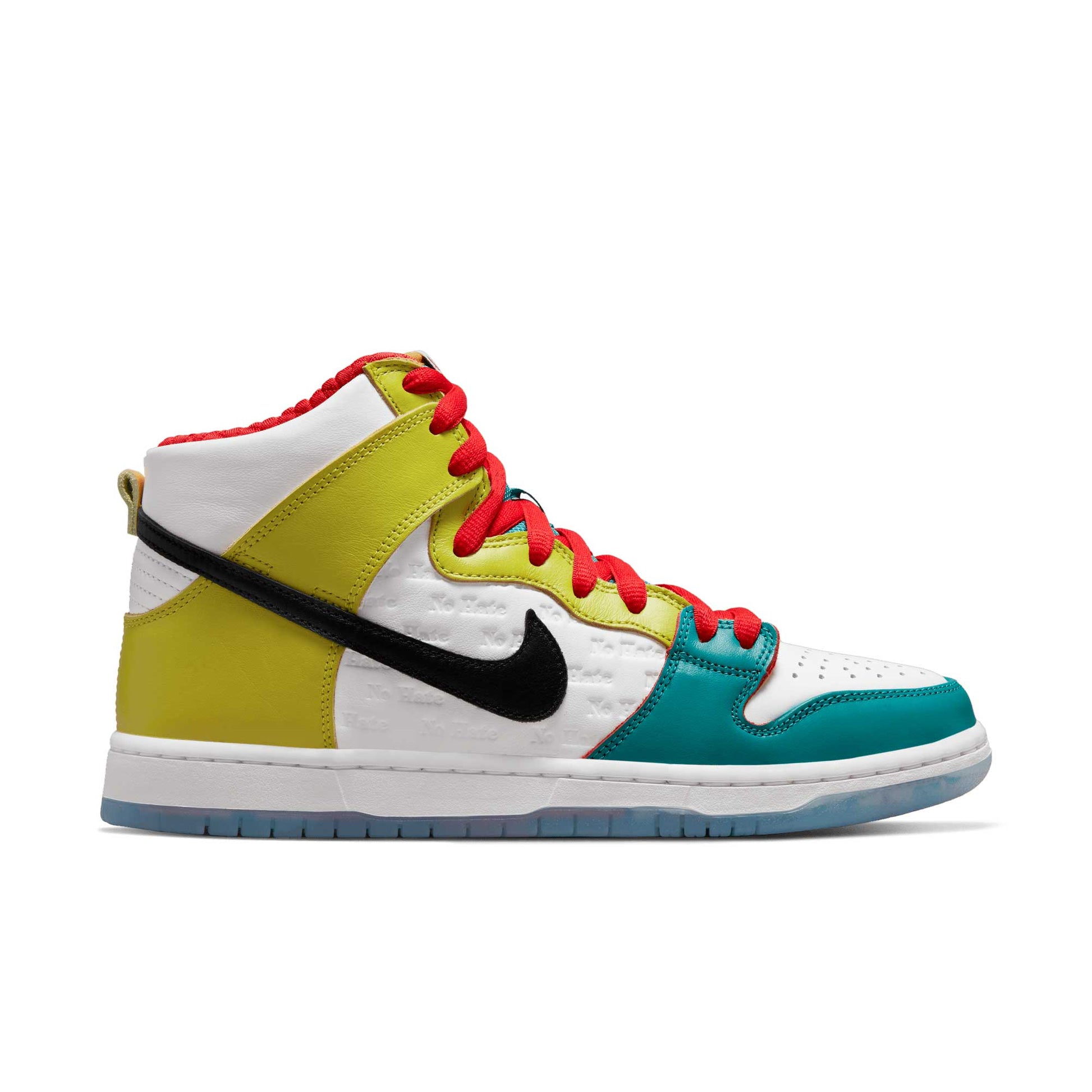 Nike SB Dunk High Pro froSkate, white/metallic gold - university red - Tiki Room Skateboards - 10
