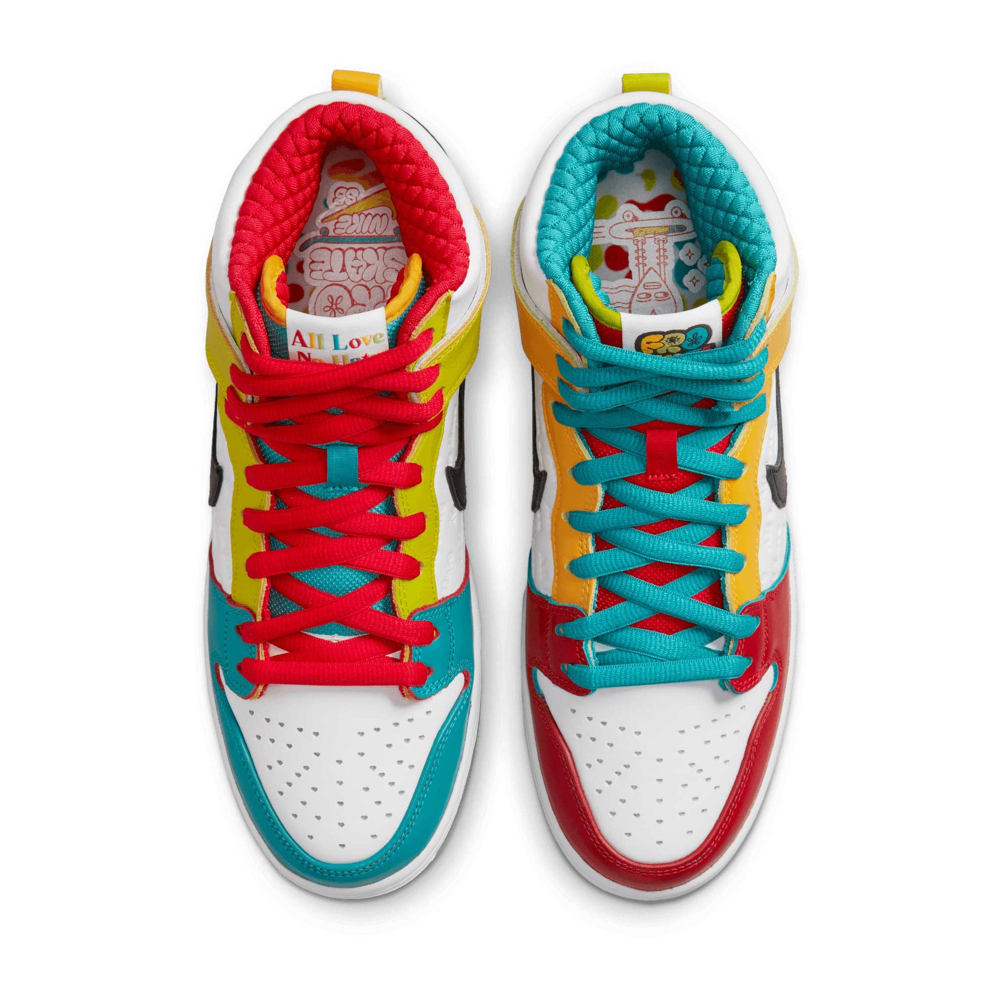 Nike SB Dunk High Pro froSkate, white/metallic gold - university red - Tiki Room Skateboards - 4