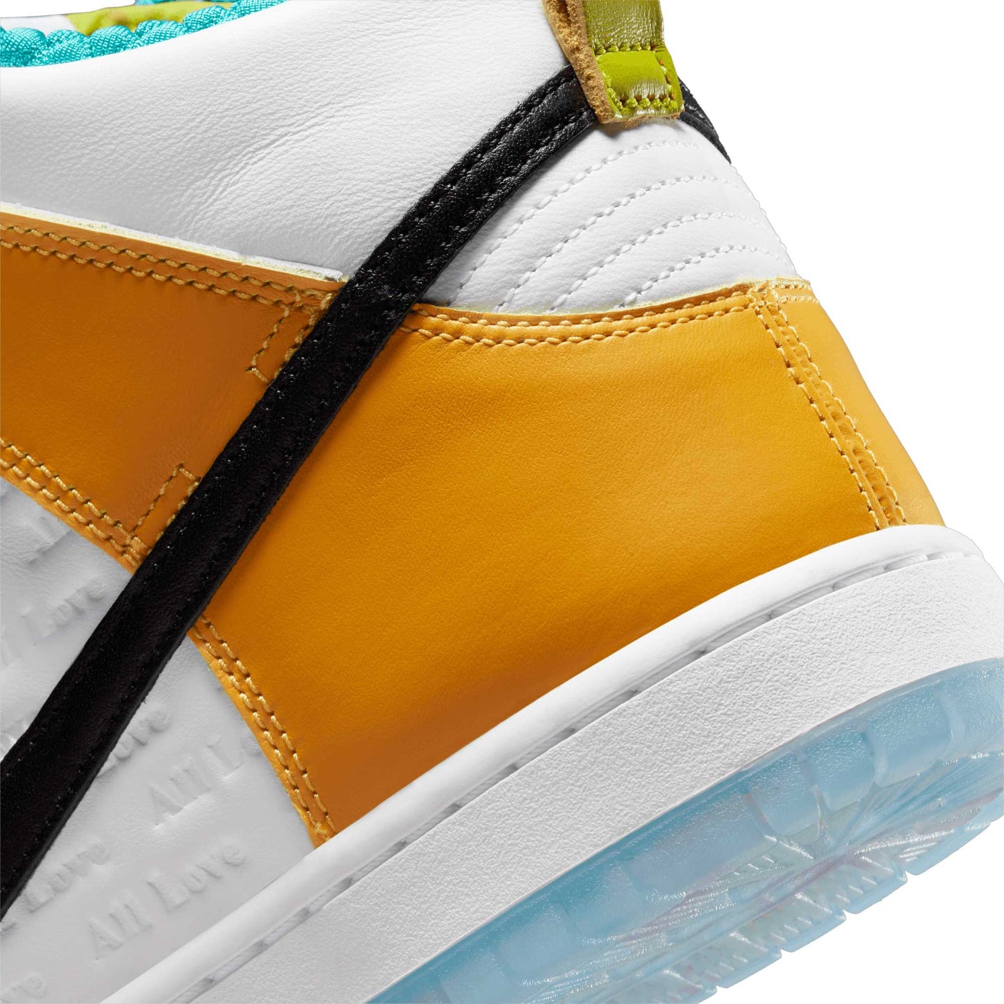 Nike SB Dunk High Pro froSkate, white/metallic gold - university red - Tiki Room Skateboards - 13