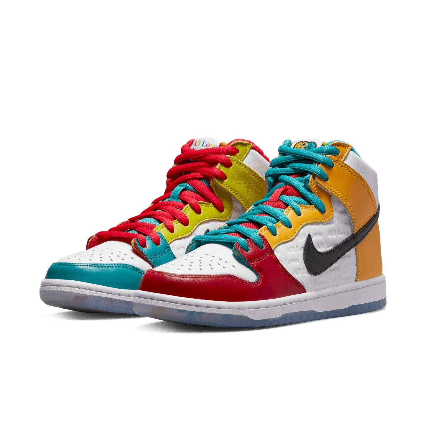 Nike SB Dunk High Pro froSkate, white/metallic gold - university red - Tiki Room Skateboards - 2