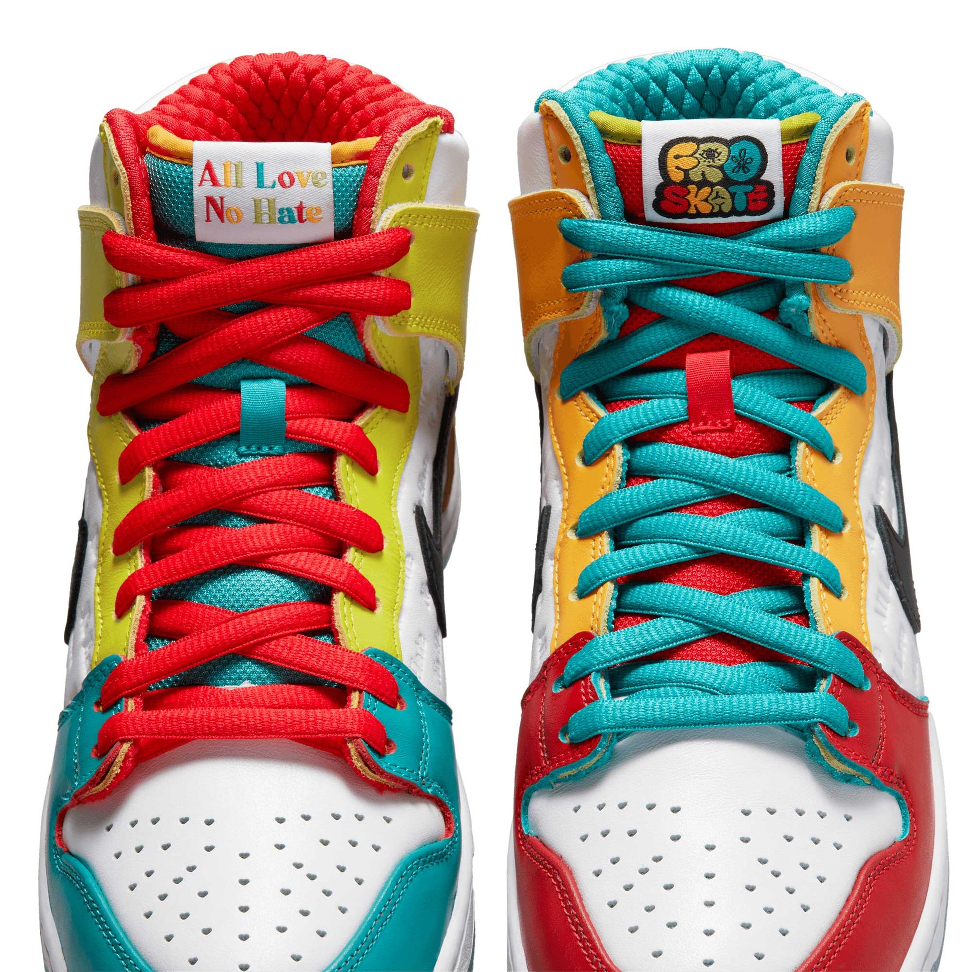 Nike SB Dunk High Pro froSkate, white/metallic gold - university red - Tiki Room Skateboards - 5
