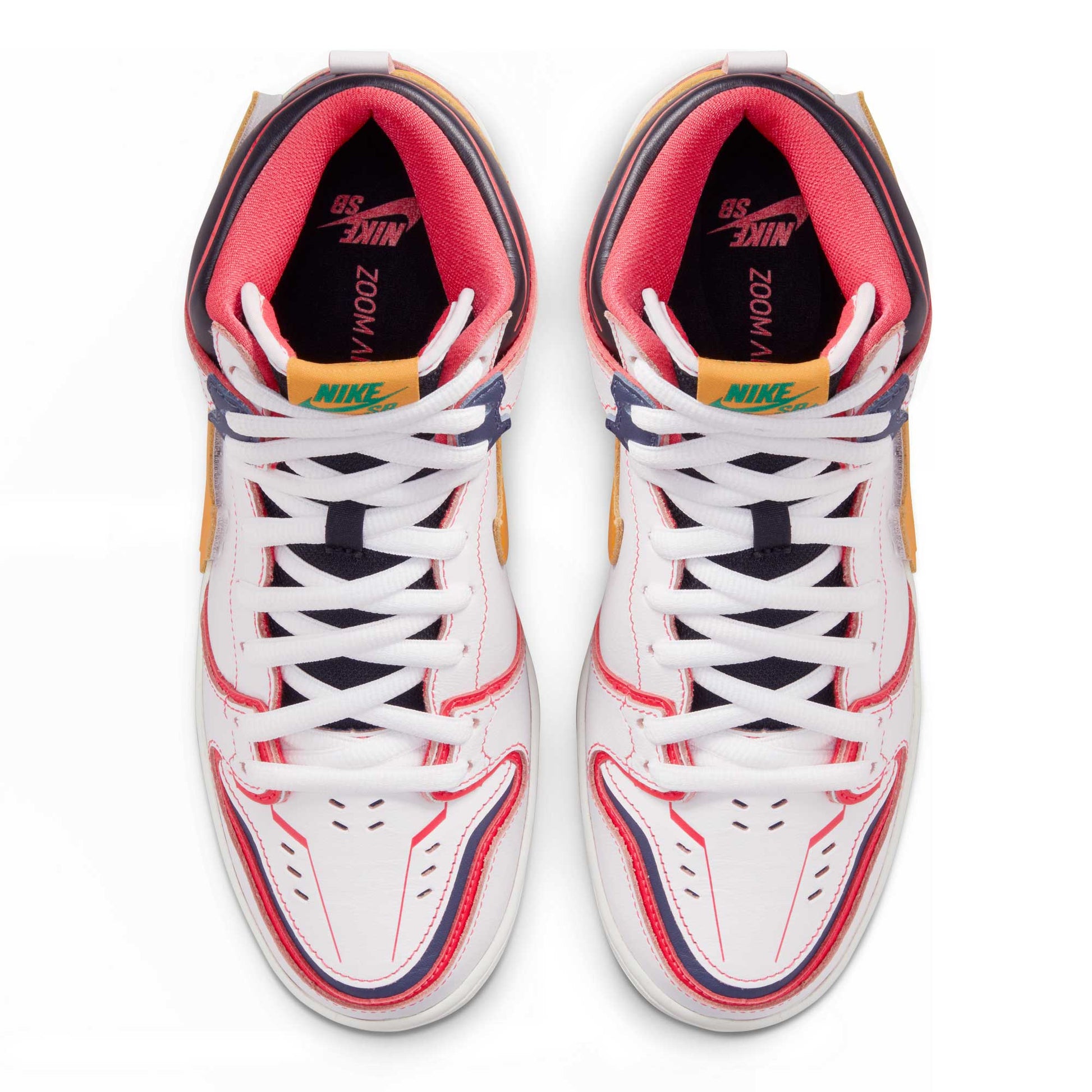 Nike SB Dunk High Pro Gundam Unicorn, white/amarillo - Tiki Room Skateboards - 4