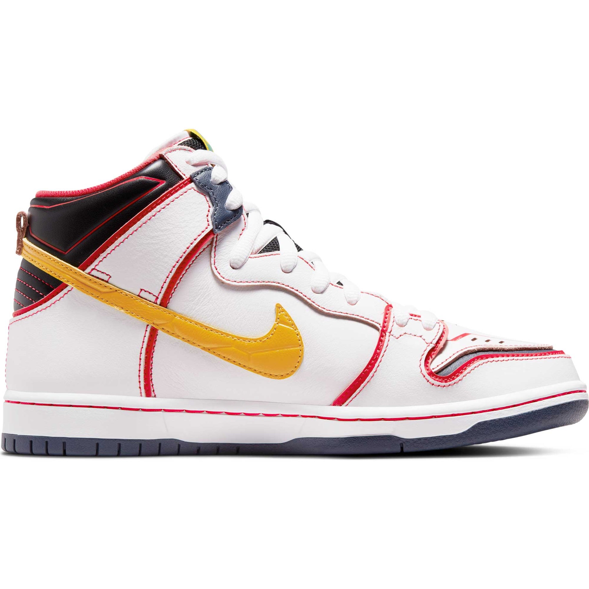 Nike SB Dunk High Pro Gundam Unicorn, white/amarillo - Tiki Room Skateboards - 8