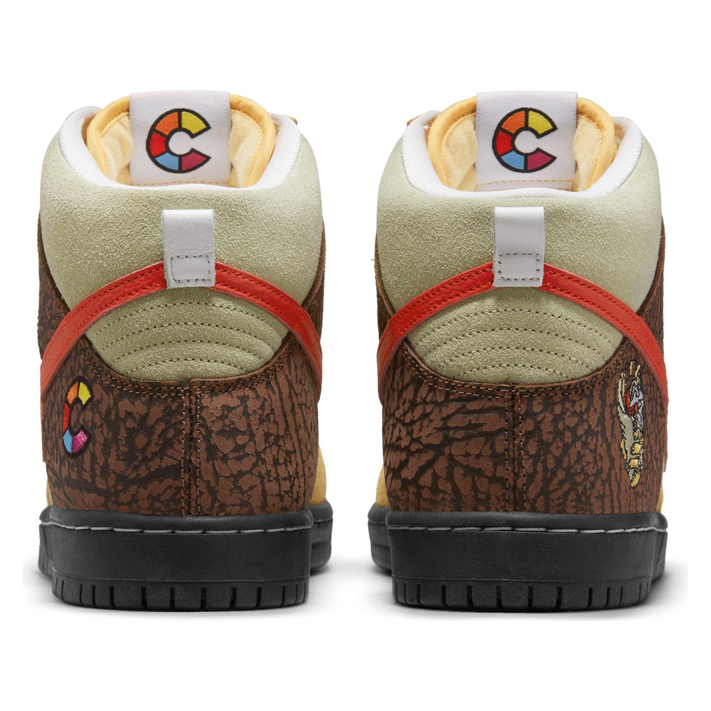 Nike SB Dunk High Pro Kebab, topaz gold/chile red - fauna brown - white - Tiki Room Skateboards - 3