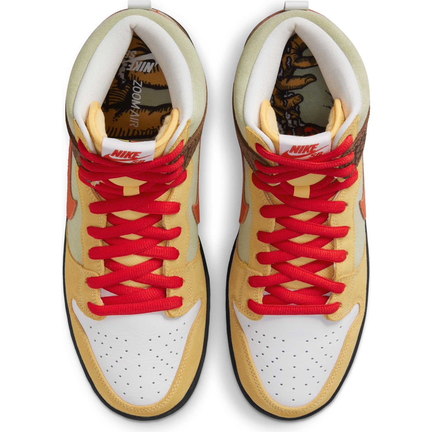 Nike SB Dunk High Pro Kebab, topaz gold/chile red - fauna brown - white - Tiki Room Skateboards - 4