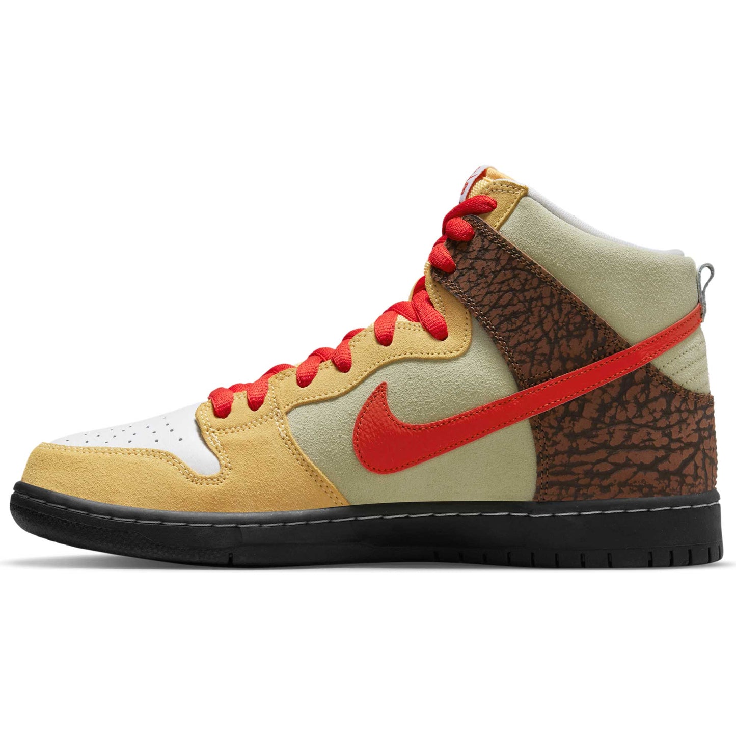 Nike SB Dunk High Pro Kebab, topaz gold/chile red - fauna brown - white - Tiki Room Skateboards - 8
