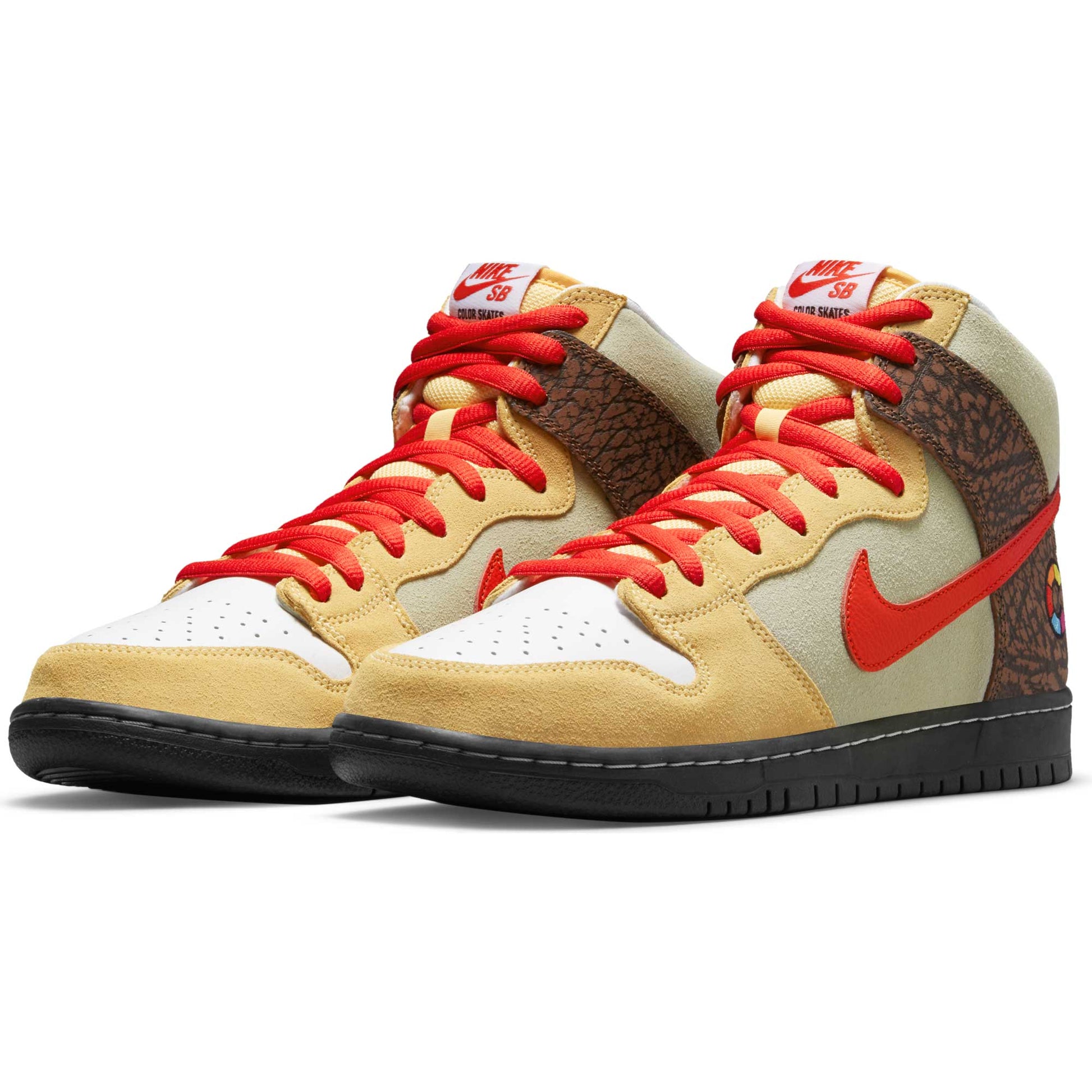 Nike SB Dunk High Pro Kebab, topaz gold/chile red - fauna brown - white - Tiki Room Skateboards - 2