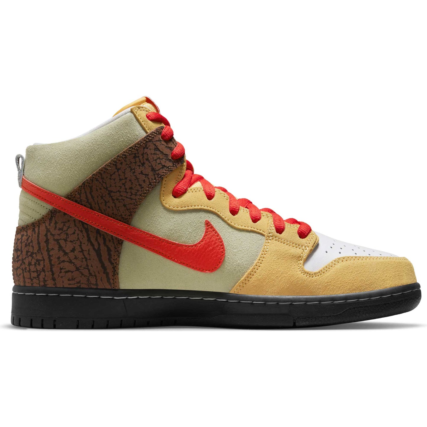 Nike SB Dunk High Pro Kebab, topaz gold/chile red - fauna brown - white - Tiki Room Skateboards - 9