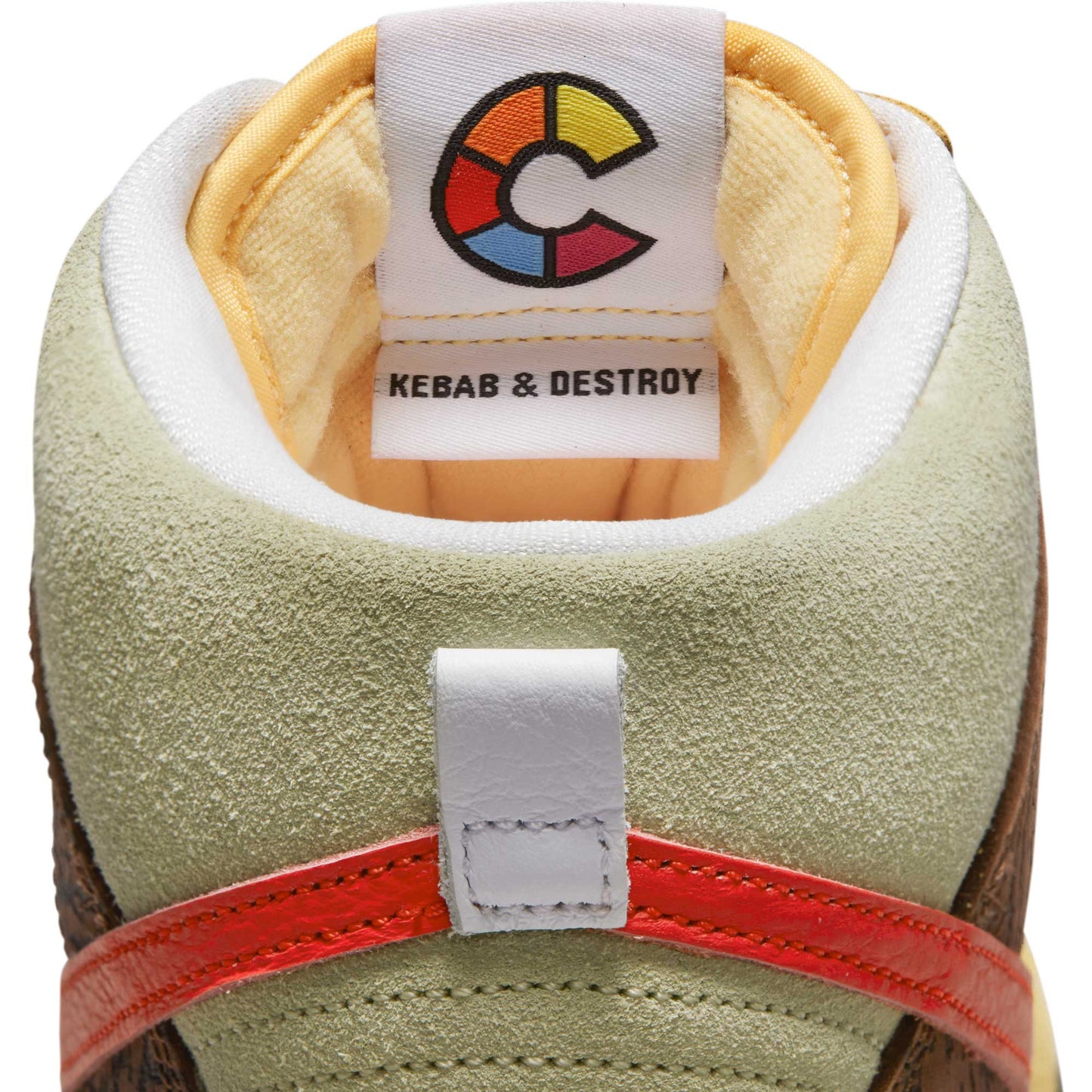 Nike SB Dunk High Pro Kebab, topaz gold/chile red - fauna brown - white - Tiki Room Skateboards - 14
