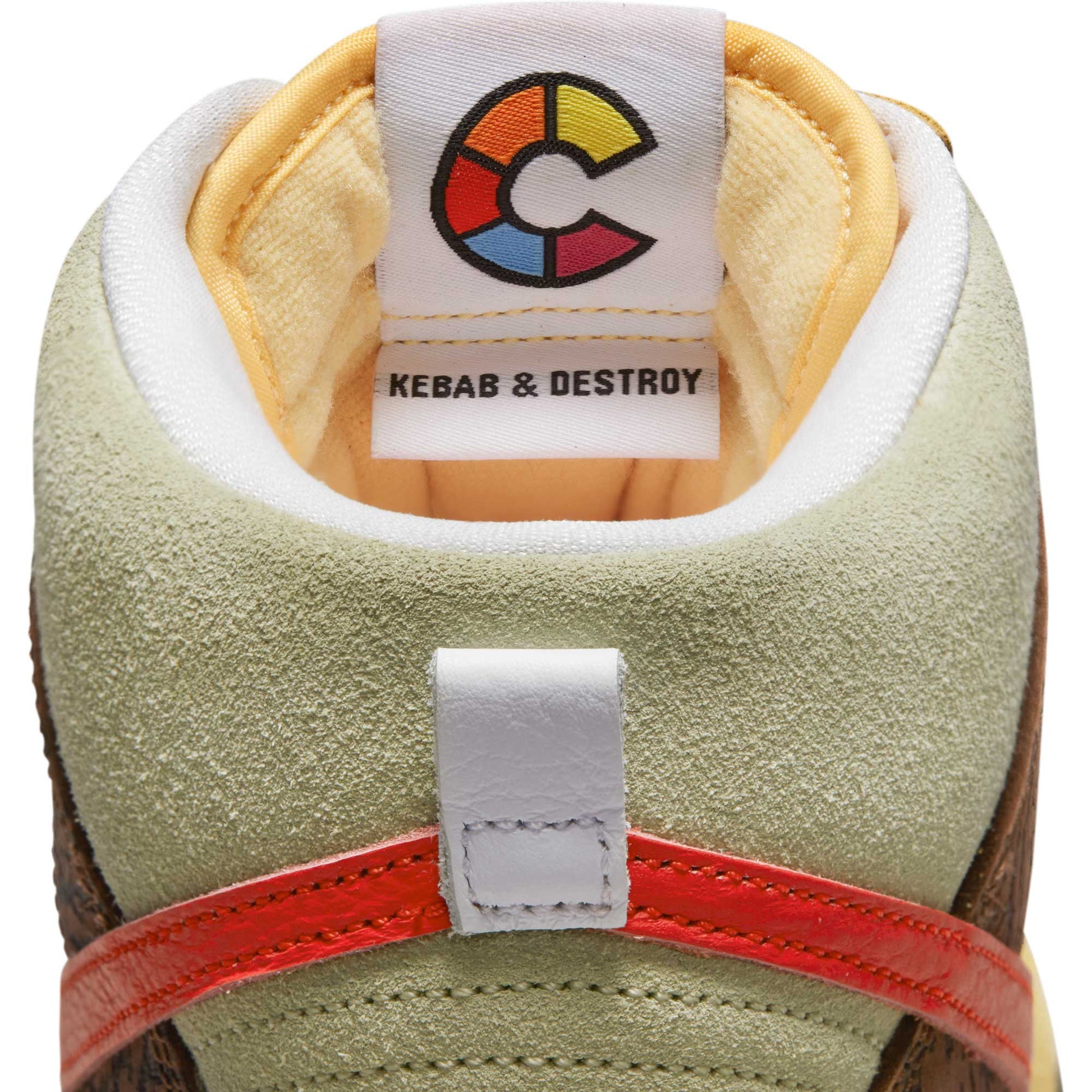 Nike SB Dunk High Pro Kebab, topaz gold/chile red - fauna brown - white - Tiki Room Skateboards - 14