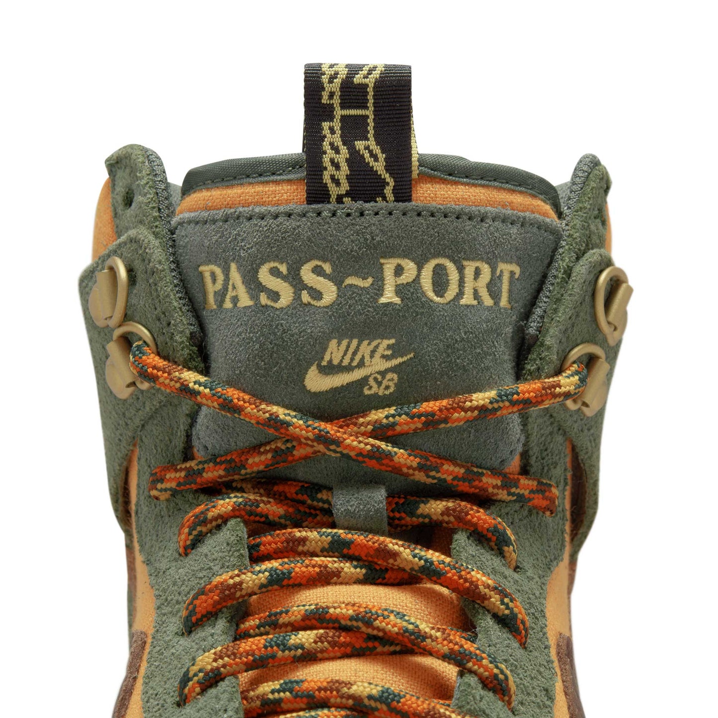 Nike SB Dunk High Pro Pass~Port Workboot, carbon green/cider - wheat gold - Tiki Room Skateboards - 13