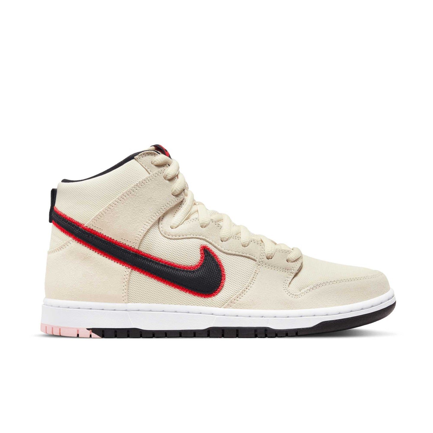 Nike SB Dunk High Pro Premium, coconut milk/black - team orange - white - Tiki Room Skateboards - 1