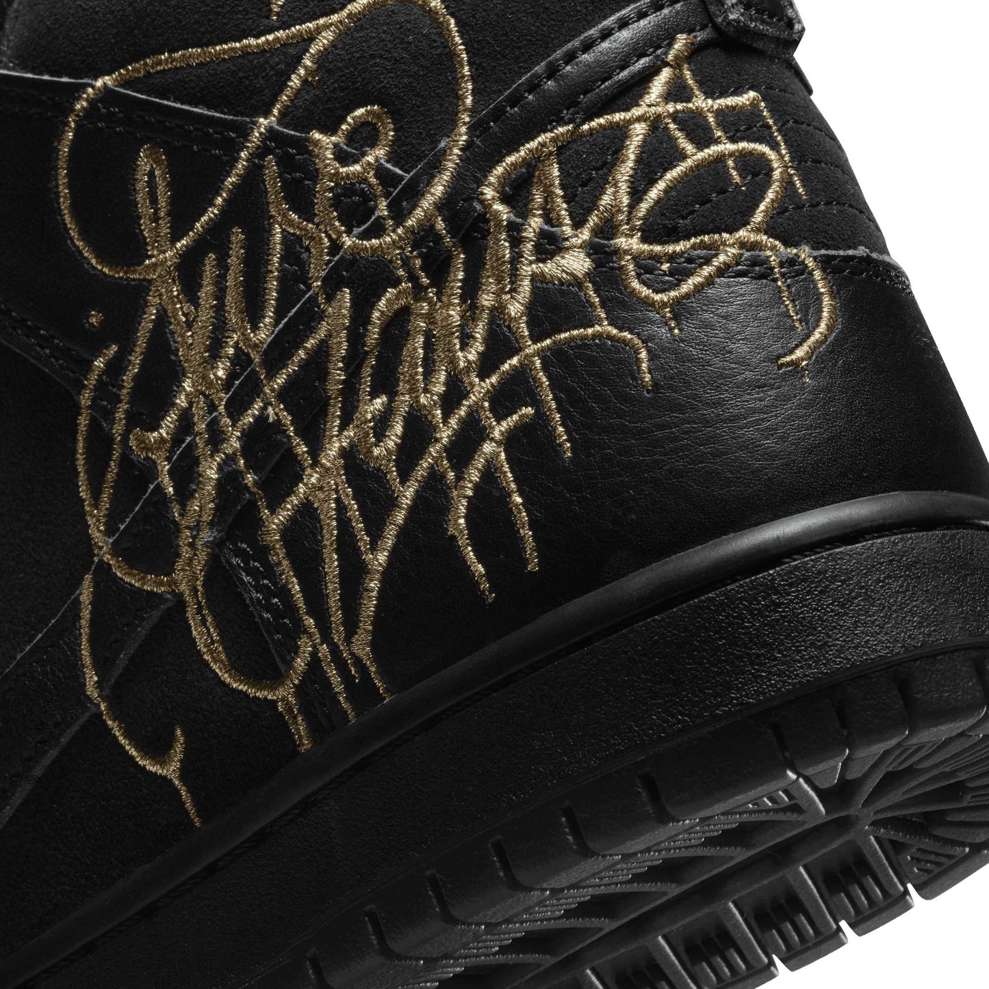 Nike SB Dunk High Pro QS Faust, black/black - metallic gold - Tiki Room Skateboards - 11