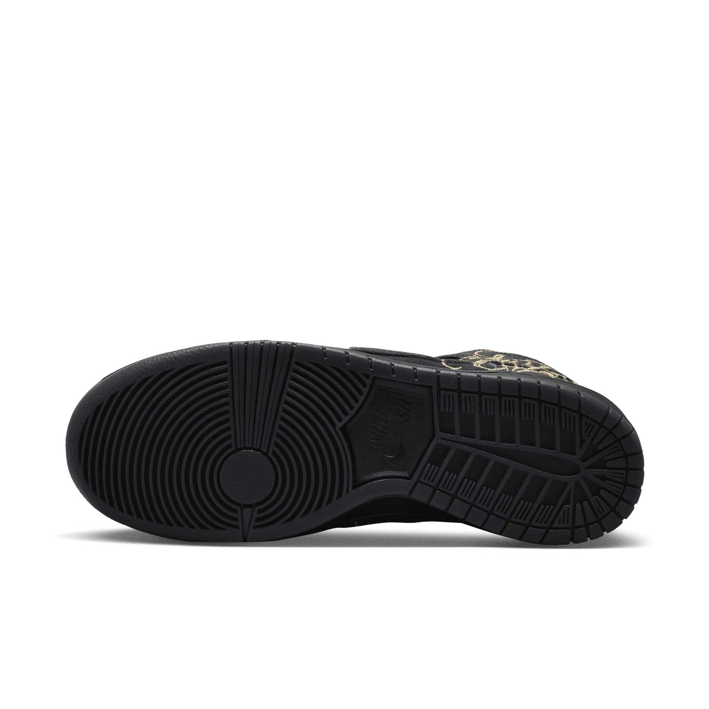 Nike SB Dunk High Pro QS Faust, black/black - metallic gold - Tiki Room Skateboards - 9