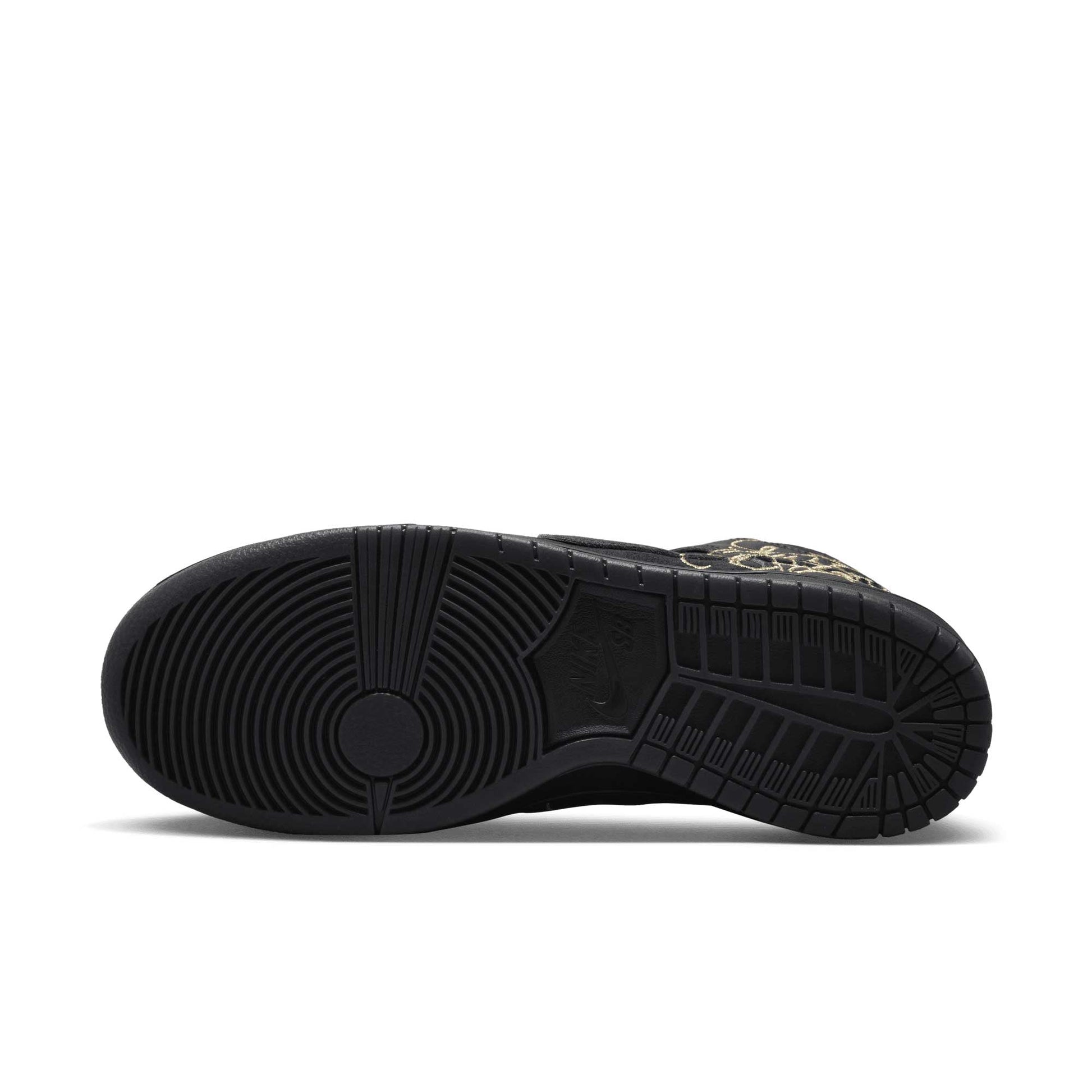 Nike SB Dunk High Pro QS Faust, black/black - metallic gold - Tiki Room Skateboards - 9
