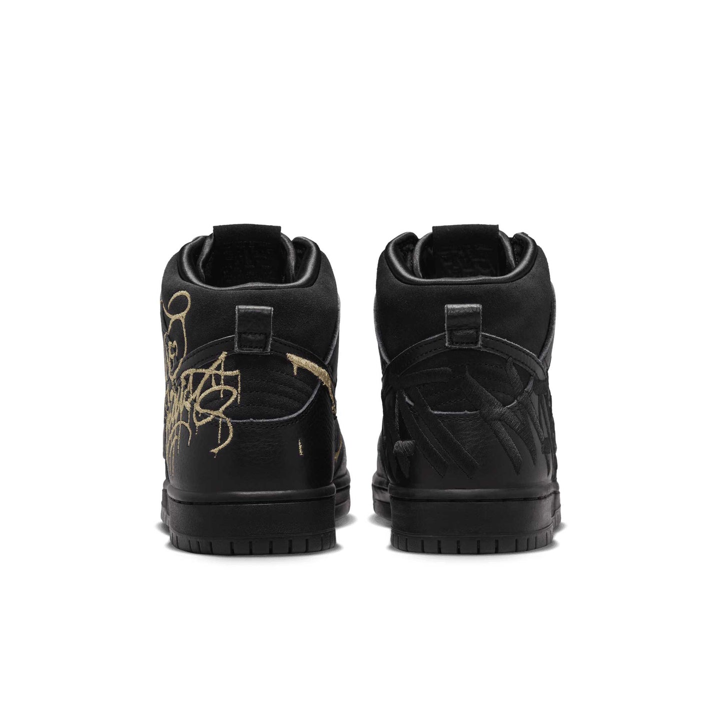 Nike SB Dunk High Pro QS Faust, black/black - metallic gold - Tiki Room Skateboards - 3